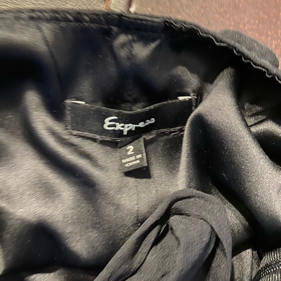 Express Black Ruffle Halter Top. - Picture 7 of 8